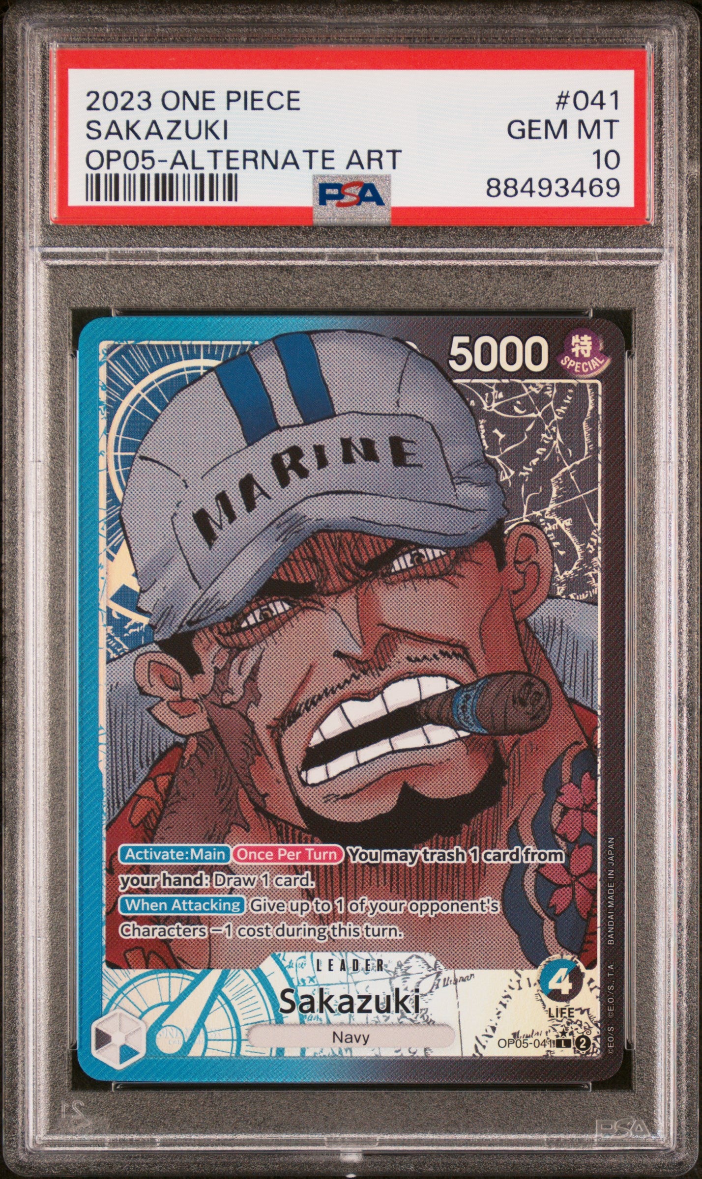 2023 One Piece OP05 Awakening of the New Era #041 Sakazuki – Alternate Art – PSA 10 (English)