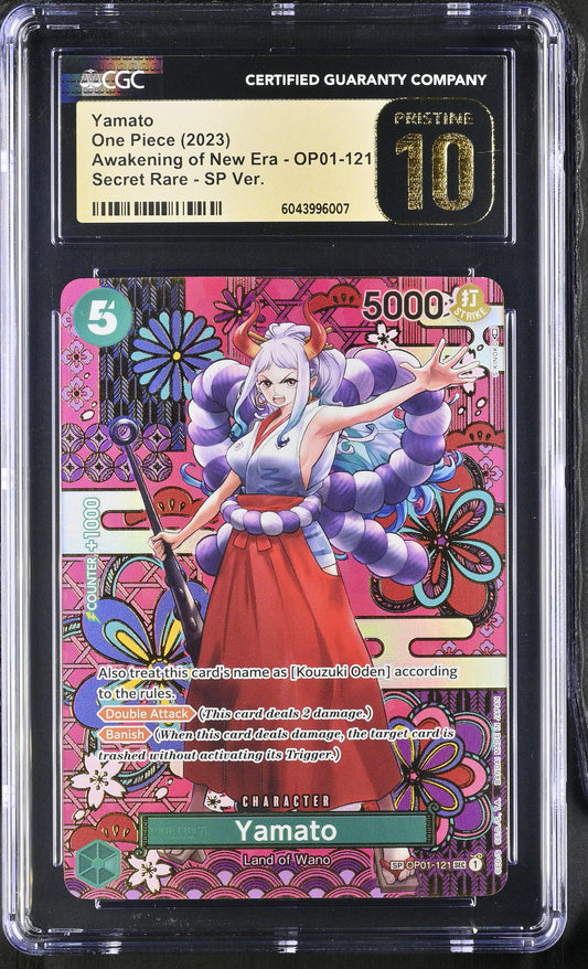 2023 One Piece OP05 – Awakening of the New Era OP01-121 Yamato (Secret Rare SP Ver.) – CGC Pristine 10 (English)