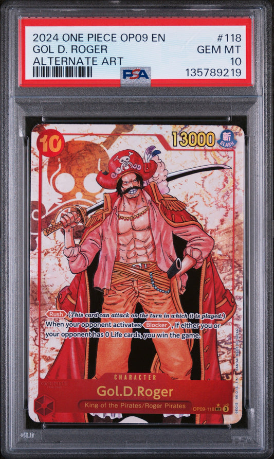 2024 One Piece OP09 – Emperors in the New World #118 Gol D. Roger (Alternate Art) – PSA 10 (English)