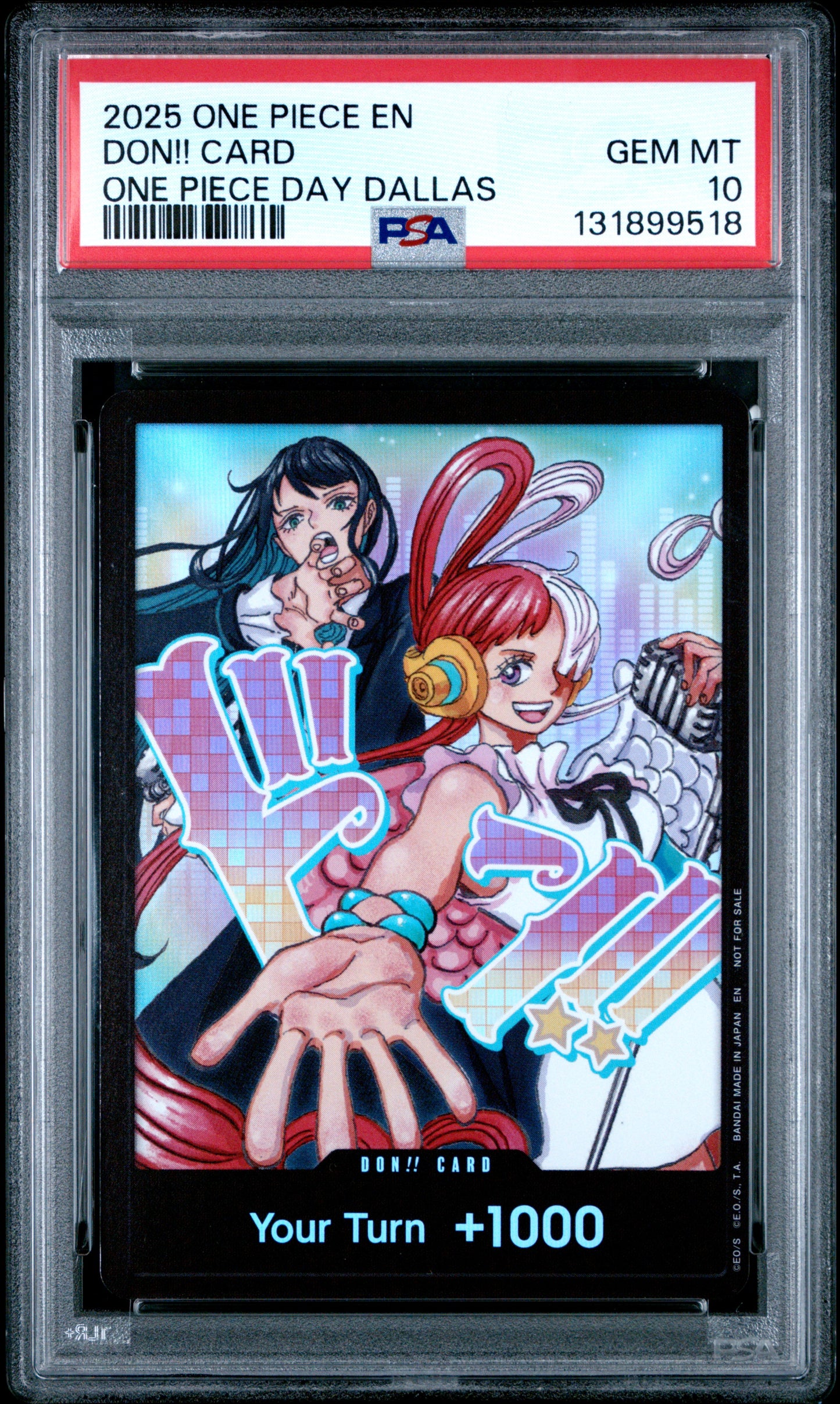 2025 One Piece Promos – Don!! Card (One Piece Day Dallas) – PSA 10 (English)