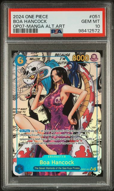2024 ONE PIECE OP07-500 YEARS IN THE FUTURE #051 BOA HANCOCK MANGA ALTERNATE ART - PSA 10