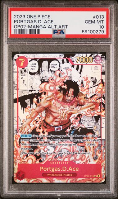 2023 One Piece OP02 – Paramount War #013 Portgas D. Ace (Manga Alternate Art) – PSA 10 (English)